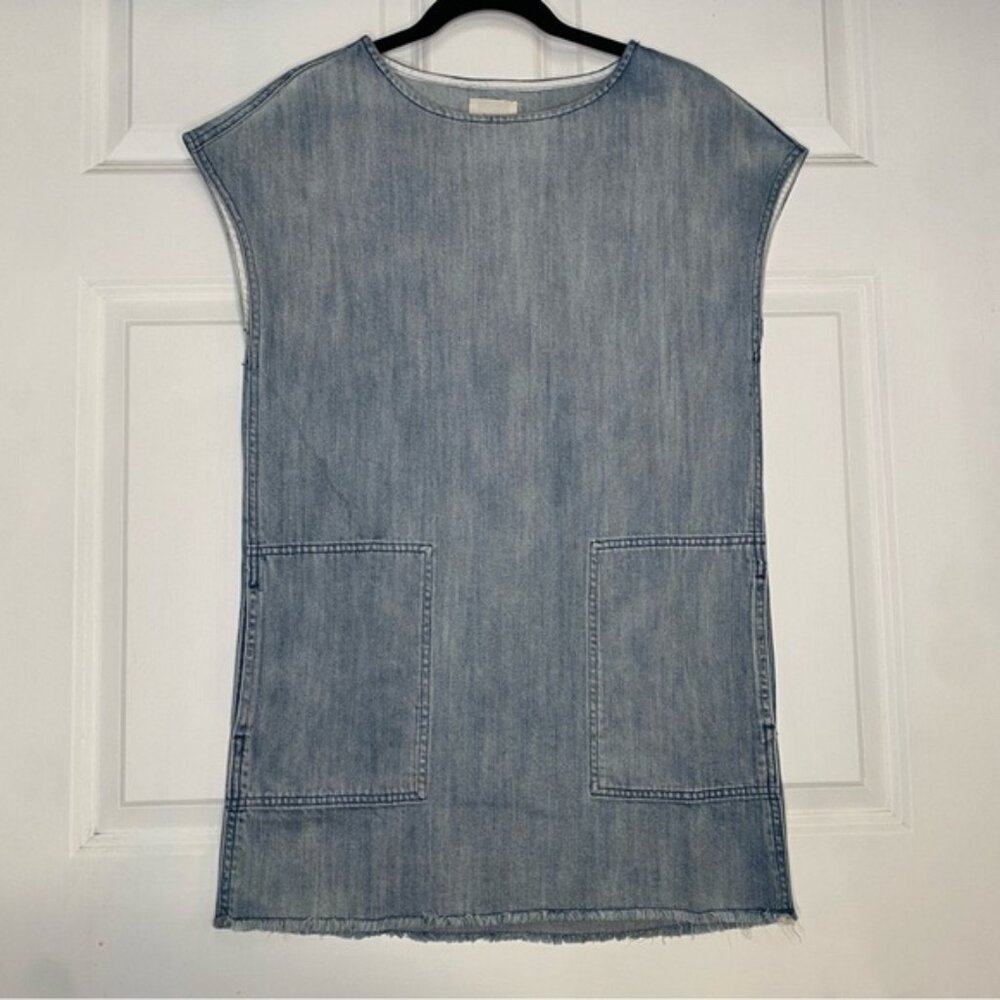 Aritzia Wilfred Free Nori Denim Pullover Mini Sheath Dress Size Small/Medium